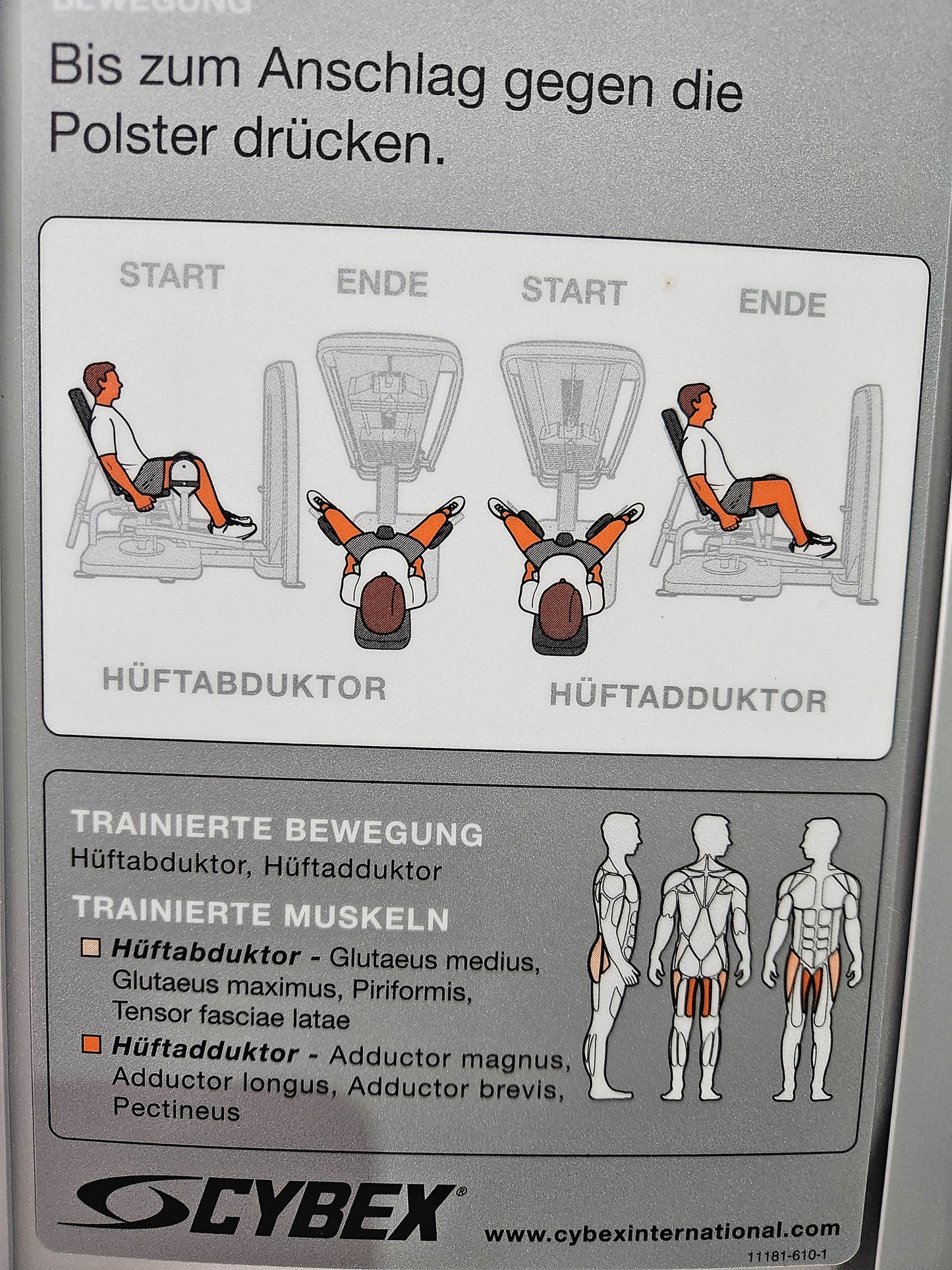 Cybex Eagle Abduktoren und Adduktoren Kombimaschine 2 in 1 - Hip Abduction and Hip Adduction, Rahmenfarbe Silber, Polsterfarbe Schwarz, gebraucht - überholter Zustand