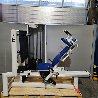 Gym80 Med80 3283 Funktionsstemme sitzend - liegend, 180kg Gewichtsblock, Beinpresse verstellbar, Farbe Weiß, gebraucht - überholter Zustand