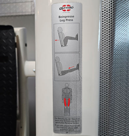 Gym80 Med80 3283 Funktionsstemme sitzend - liegend, 180kg Gewichtsblock, Beinpresse verstellbar, Farbe Weiß, gebraucht - überholter Zustand