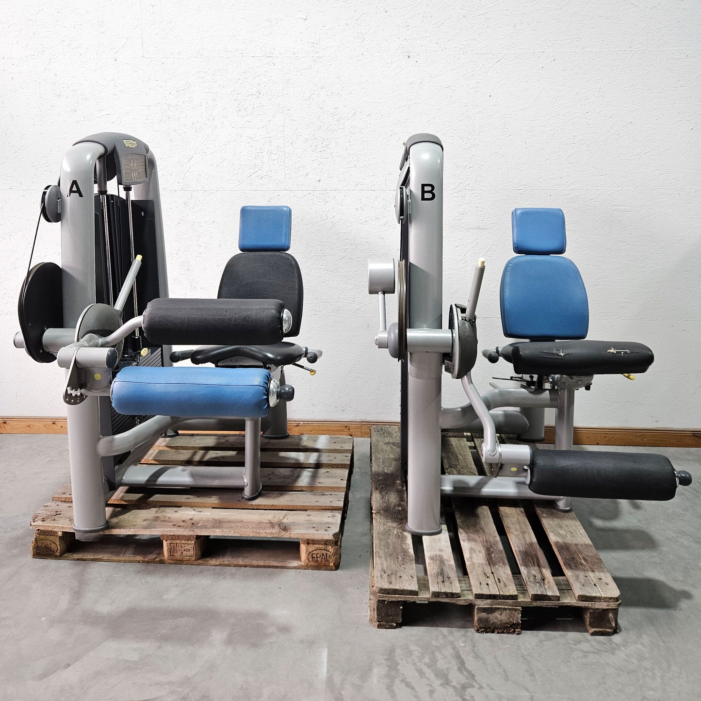 Technogym 2er Set = Beinstrecker und Beinbeuger, Leg Extension and Leg Curl Set, Selection Line, Rahmenfarbe Silber, gebraucht - überholter Zustand