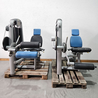 Technogym 2er Set = Beinstrecker und Beinbeuger, Leg Extension and Leg Curl Set, Selection Line, Rahmenfarbe Silber, gebraucht - überholter Zustand