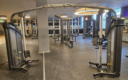 SportsArt komplette Fitnessstudio Ausstattung - 75 Fitnessgeräte im Set - Kraftgeräte, Cardiogeräte, Bänke, Racks etc - Rahmen Anthrazit, gebraucht - überholter Zustand