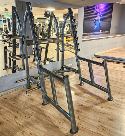 SportsArt komplette Fitnessstudio Ausstattung - 75 Fitnessgeräte im Set - Kraftgeräte, Cardiogeräte, Bänke, Racks etc - Rahmen Anthrazit, gebraucht - überholter Zustand