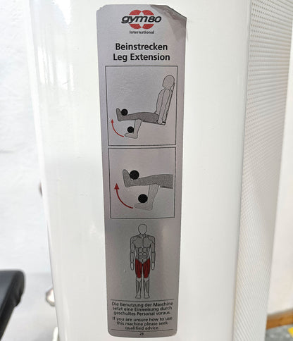 Gym80 Sygnum Beinstrecker sitzend 3001, Leg Extension Kraftgerät, Rahmenfarbe Weiß, gebraucht - überholter Zustand