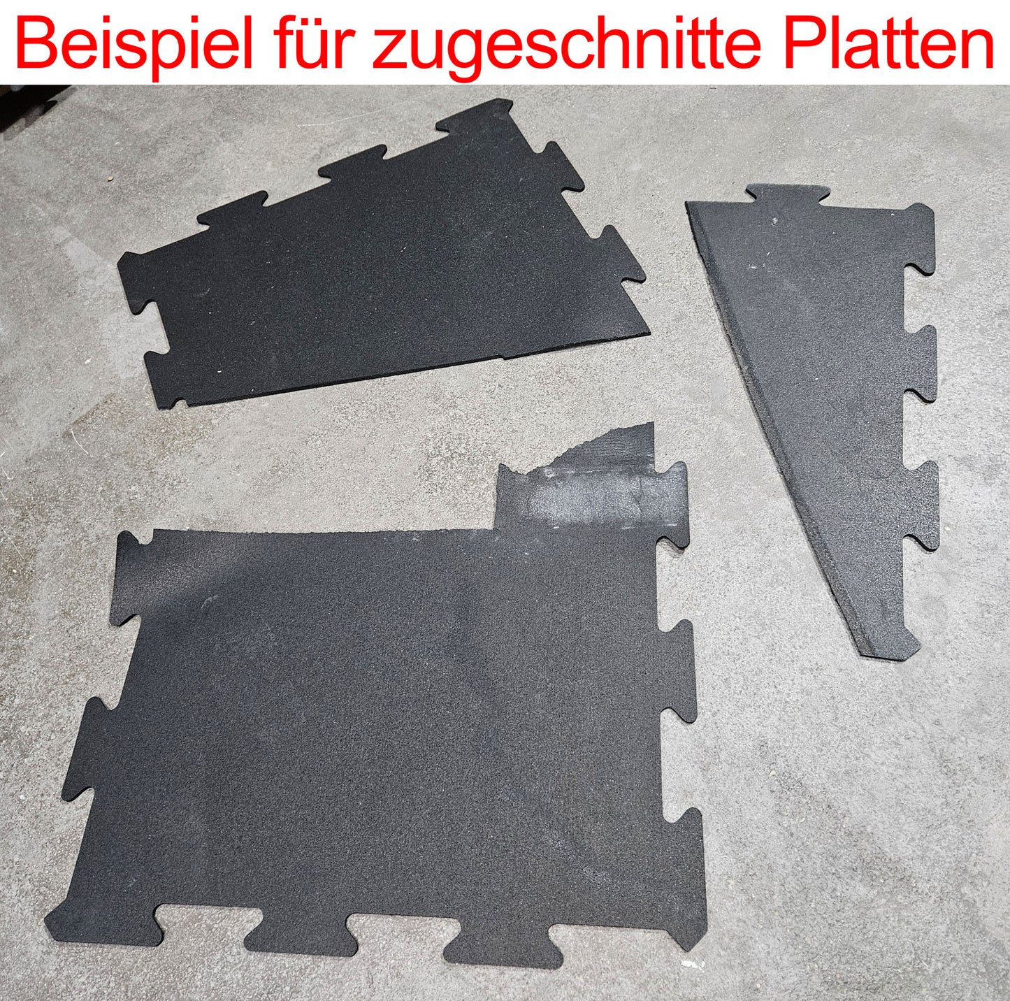 Sportboden Gummimatten, 100 QM = 100 Stücke 100x100cm, 9mm Stark, Plus diverse zugeschnitte Stücke, Farbe Schwarz, gebraucht - guter Zustand