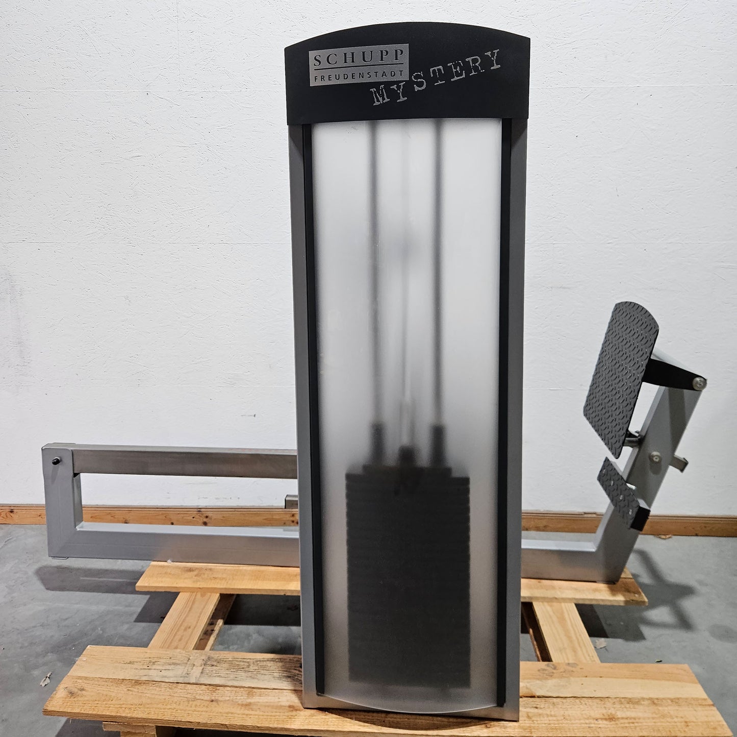 Schupp Mystery Funktionsstemme Kombi Sitzend-Liegend,  Beinpresse verstellbar, Rahmen Silber-Grau, gebraucht - überholter Zustand