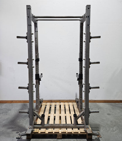 Hammer Strength HD Athletic Half Rack, Farbe Silber, gebraucht - geprüfter technischer Zustand mit optischen Gebrauchsspuren