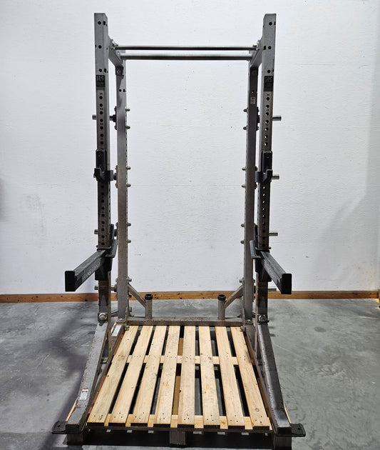 Hammer Strength HD Athletic Half Rack, Farbe Silber, gebraucht - geprüfter technischer Zustand mit optischen Gebrauchsspuren