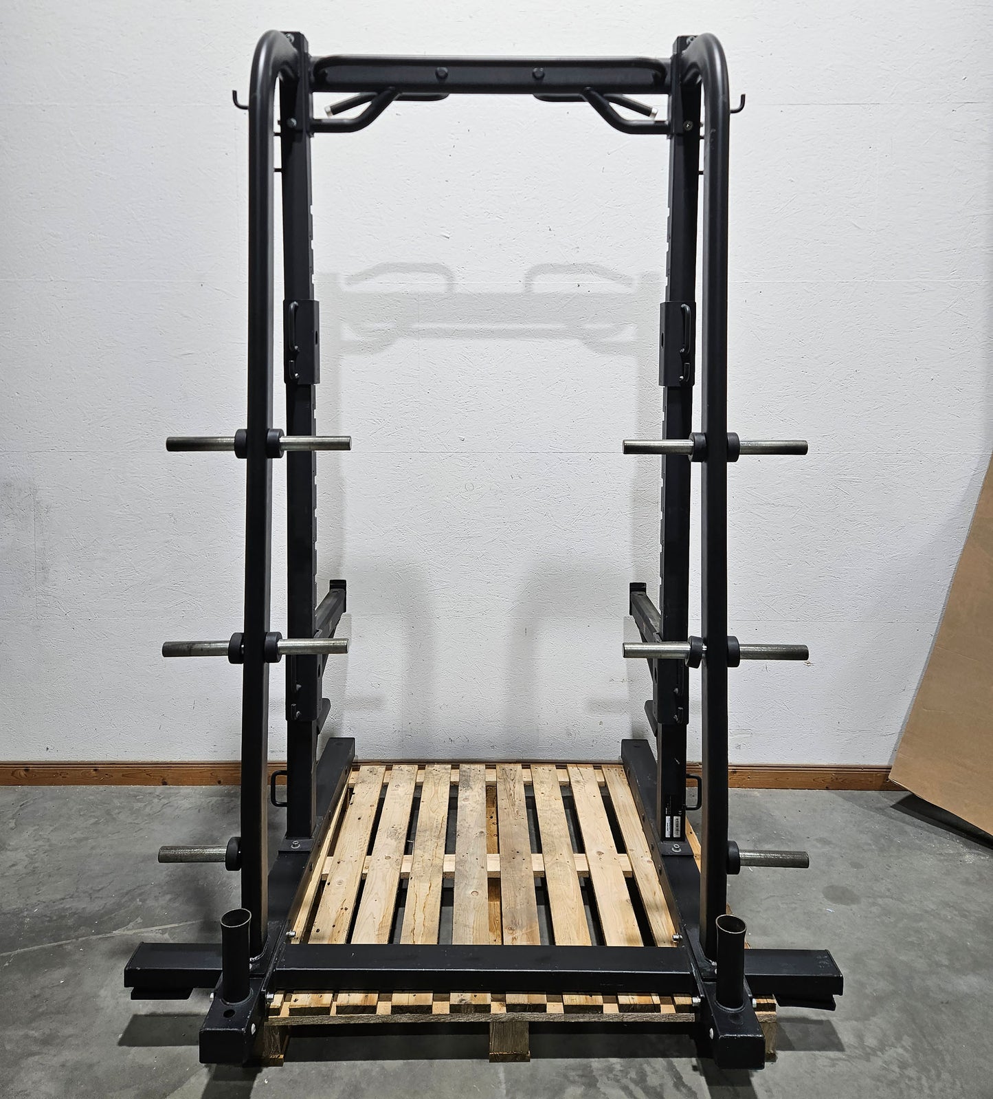Precor Half Rack inkl. Bodenplattform, Abwurfplattform aus Gummi und Holz, Discovery Series, Ähnlich Full Power Rack, gebraucht - geprüfter Zustand mit optischen Gebrauchsspuren