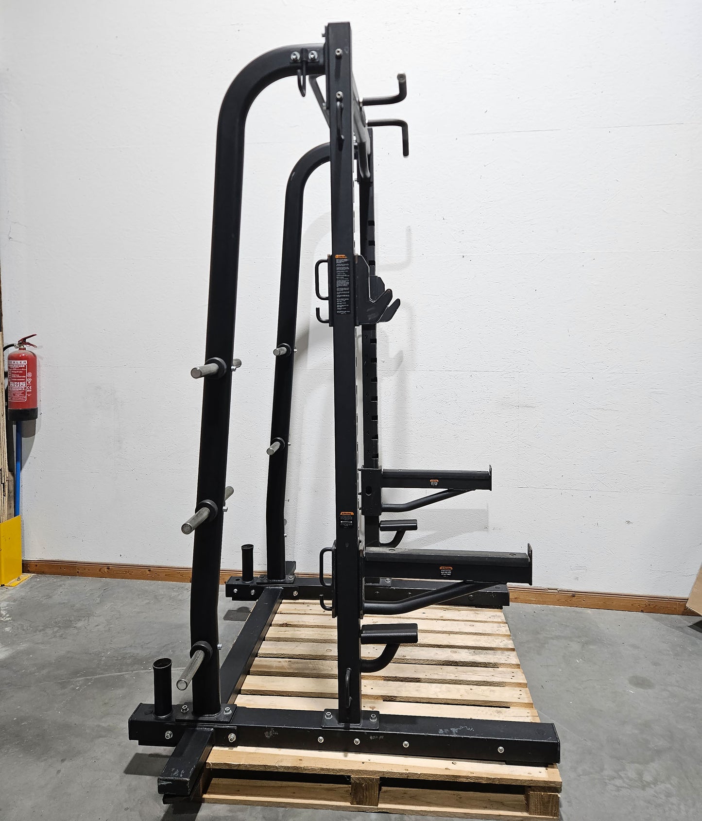Precor Half Rack inkl. Bodenplattform, Abwurfplattform aus Gummi und Holz, Discovery Series, Ähnlich Full Power Rack, gebraucht - geprüfter Zustand mit optischen Gebrauchsspuren
