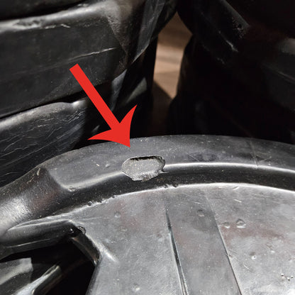 M&F Hantelscheiben , Gummi, 375kg gesamt, 26 Stück gummierte Gripper, Farbe Schwarz, gebraucht - mit Mängeln und Gebrauchsspuren