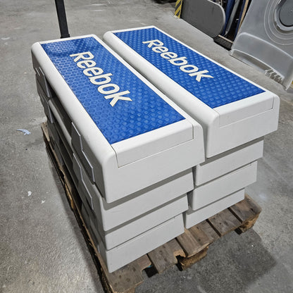 Reebok Steps / Step-Boards, 8 Stück im Set, Weiß-Blau, gebraucht - geprüfter Zustand mit Gebrauchsspuren