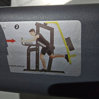 Master Sport Gluteusmaschine, Plate loaded Kraftgerät Glutes Kick Radial, Pomaschine stehend, Farbe Anthrazit, gebraucht - geprüfter Zustand