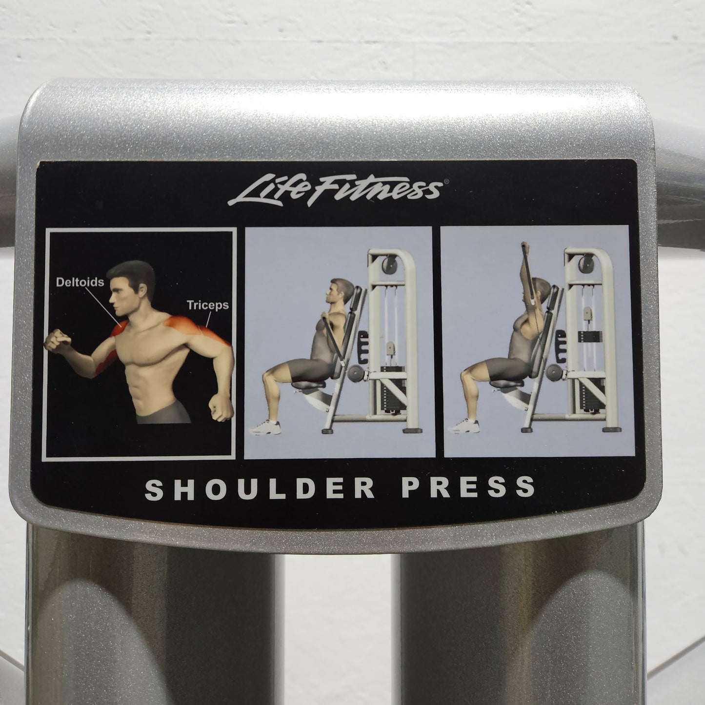 Life Fitness Shoulder Press, Schulterpresse Dual Bilateral, Overheadpresse mit drehbaren Griffen, Signature Series, Rahmenfarbe Silber, gebraucht - überholter Zustand