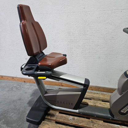 TechnoGym Recumbent Excite Line Recline 500, LED Display, verstellbare Pedalarme, ohne Handpuls, Polster Rot-Braun, gebraucht - überholter Zustand