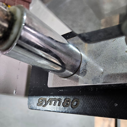 Gym80 Beinpresse liegend, Leg Press lying, 213kg Gewichtsblock, Oldschool Bodybuilding Kraftgerät - Rahmenfarbe Weiß, gebraucht mit Gebrauchsspuren