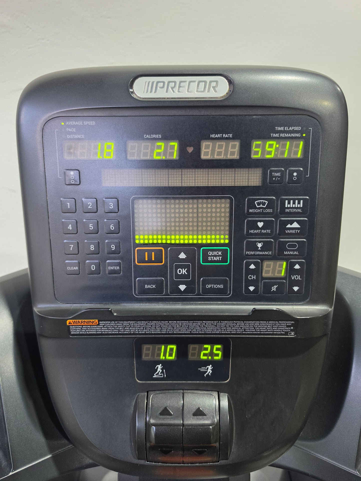 Precor Laufband TRM 731 Treadmill, P31 LED Konsole, Farbe Schwarz, gebraucht - überholter Zustand