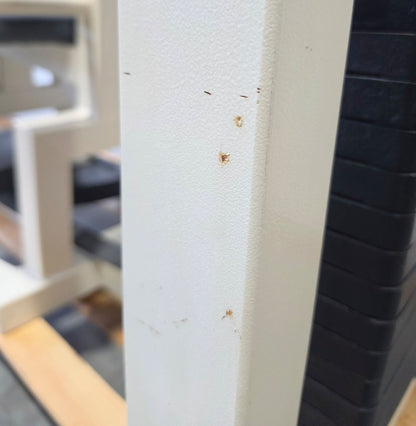 Gym80 - 2er Set = Abduktoren und Adduktorenmaschine, Oldschool Edition oder Classic Line, Hip Abduction und Hip Adduction Set, Rahmenfarbe Weiß, gebraucht mit Gebrauchsspuren