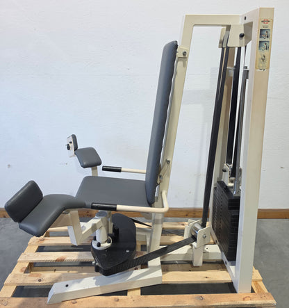 Gym80 - 2er Set = Abduktoren und Adduktorenmaschine, Oldschool Edition oder Classic Line, Hip Abduction und Hip Adduction Set, Rahmenfarbe Weiß, gebraucht mit Gebrauchsspuren