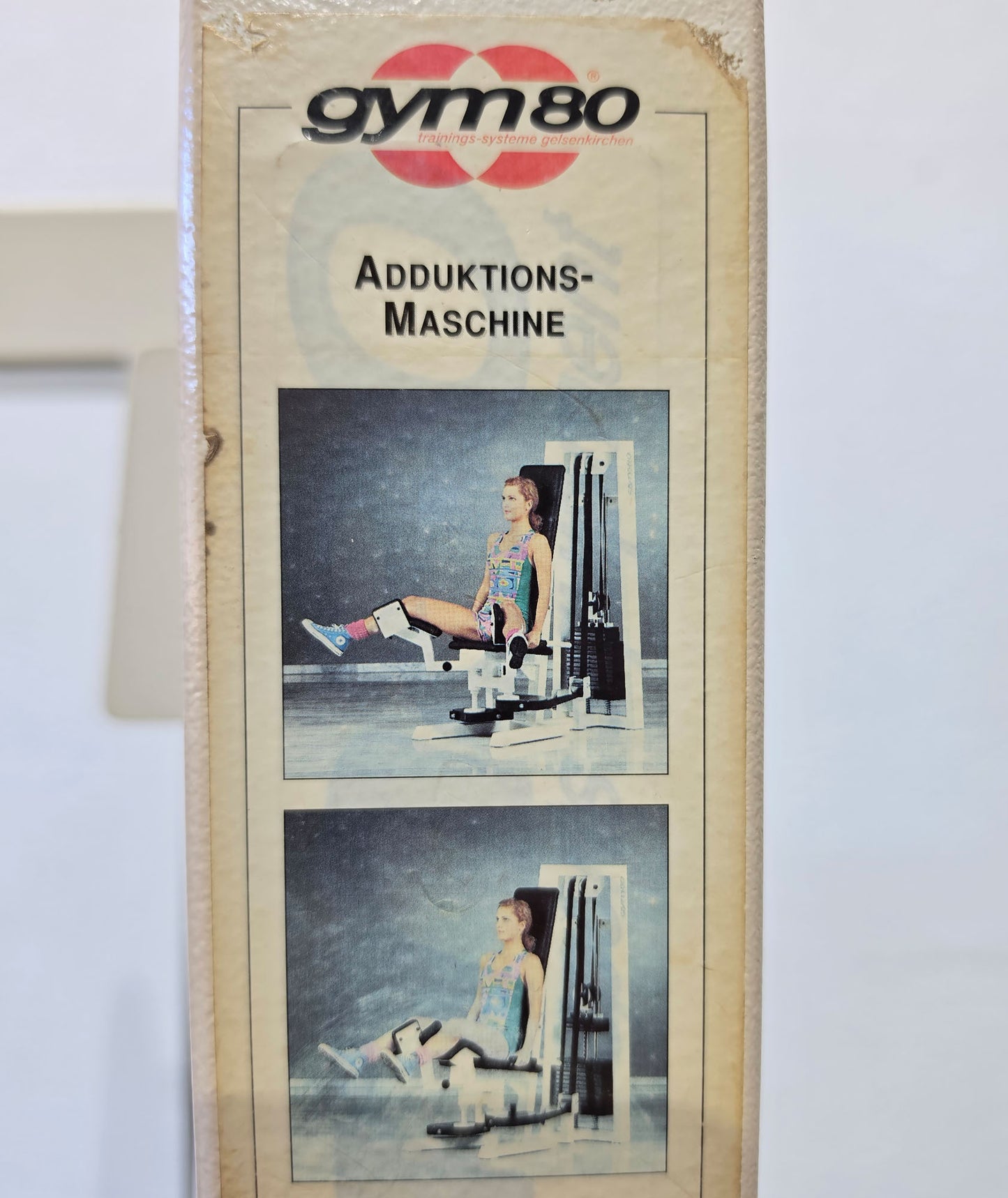 Gym80 - 2er Set = Abduktoren und Adduktorenmaschine, Oldschool Edition oder Classic Line, Hip Abduction und Hip Adduction Set, Rahmenfarbe Weiß, gebraucht mit Gebrauchsspuren