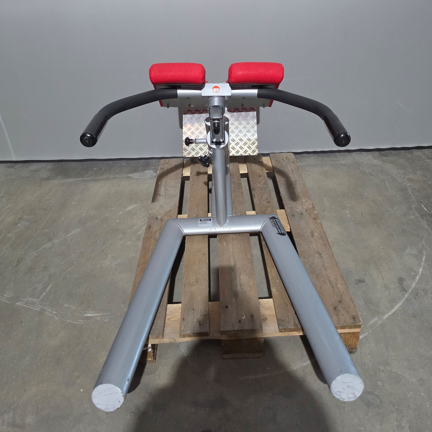 Teuwsen Hyperextension, Rückenstreckerbank, 45° verstellbar, Rahmenfarbe Silber, gebraucht - mit Gebrauchsspuren