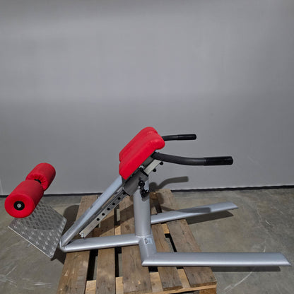 Teuwsen Hyperextension, Rückenstreckerbank, 45° verstellbar, Rahmenfarbe Silber, gebraucht - mit Gebrauchsspuren