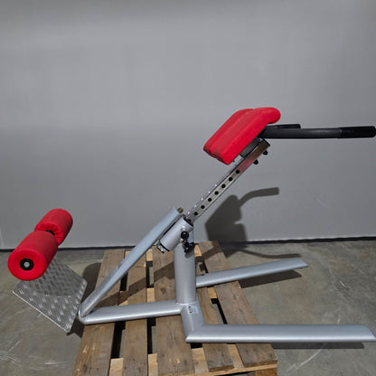 Teuwsen Hyperextension, Rückenstreckerbank, 45° verstellbar, Rahmenfarbe Silber, gebraucht - mit Gebrauchsspuren