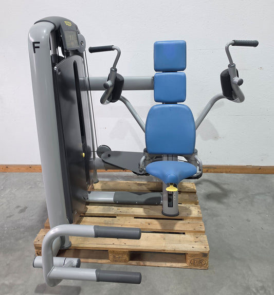 Technogym Butterfly, Pectoral Fly, Einstiegshilfe, Selection Line - Rahmenfarbe Silber, Polster Blau - gebraucht - mit Gebrauchsspuren