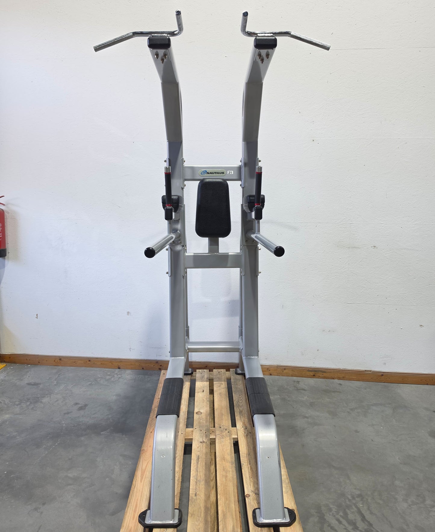 Nautilus 3 in 1 Gerät, Dips, Beinheben und Klimmzug Ständer = Pull Up - Dip - Leg Raise, Inspiration Strength Series NP-B7511, Rahmenfarbe Silber, gebraucht mit Gebrauchsspuren