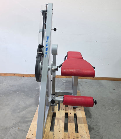 SVG Beinstrecker u. Beinbeuger liegend 2 in 1 Kombigerät, sitzend / liegend verstellbar, MPG, Farbe Silber, gebraucht - überholter Zustand