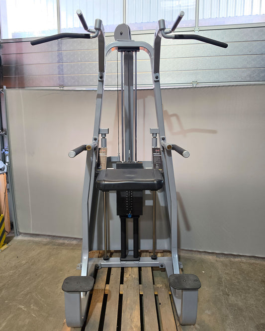 Precor Icarian 320 Assisted Dip-Chin & Pull-up Machine, Dip-Klimmzugmaschine mit Gewichtsunterstützung, Rahmenfarbe Silber, gebraucht - überholter Zustand