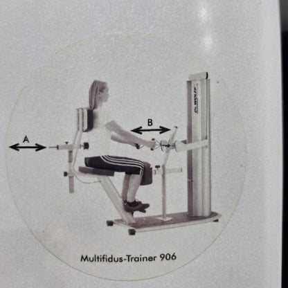 Dr. Wolff Multifidus Trainer 906, Segmentale Stabilisation der LWS, sitzend, Farbe Silber, gebraucht - überholter Zustand