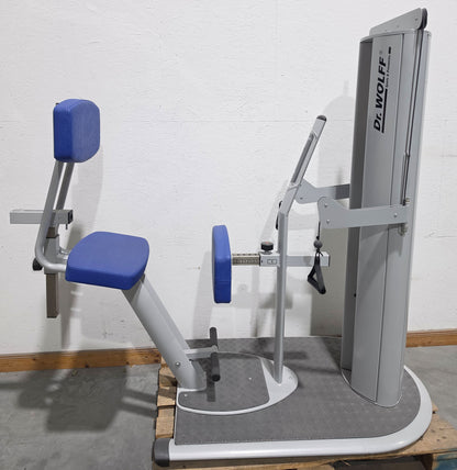Dr. Wolff Multifidus Trainer 906, Segmentale Stabilisation der LWS, sitzend, Farbe Silber, gebraucht - überholter Zustand