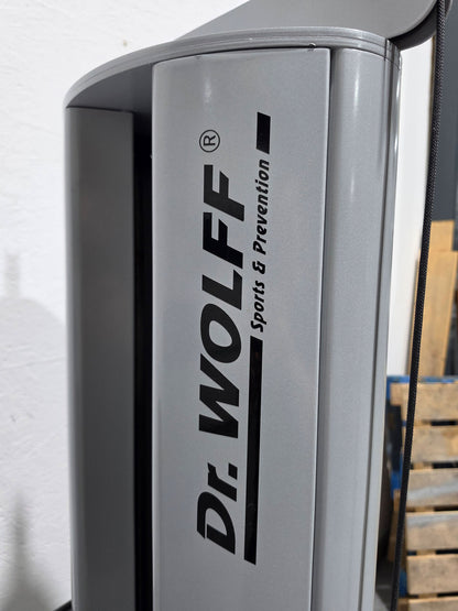 Dr. Wolff Multifidus Trainer 906, Segmentale Stabilisation der LWS, sitzend, Farbe Silber, gebraucht - überholter Zustand