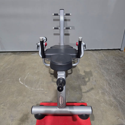 Matrix Aura G3-PL50 Bauchbank Klappmesser, Bauchmuskelmaschine Plate loaded, Ab Crunch Bench, Farbe Silber, gebraucht