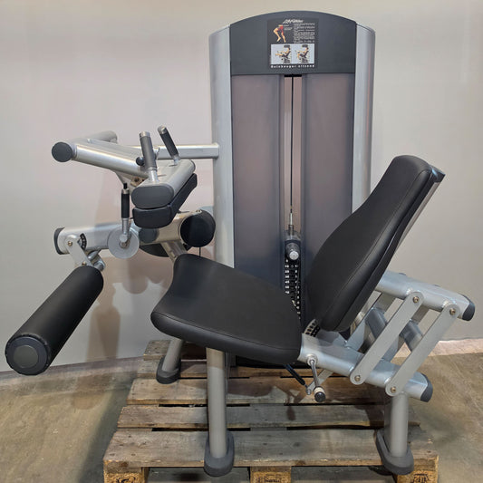 Life Fitness 2-piece set = leg extension and leg curl, leg extension and leg curl set, Signature Series, frame color silver, used - refurbished condition
