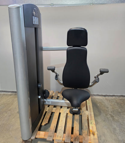 Life Fitness Trizepsmaschine Dip, Armstrecker  Triceps, 135kg Gewichtsblock, Signature Series, Rahmenfarbe Silber, gebraucht - überholter Zustand
