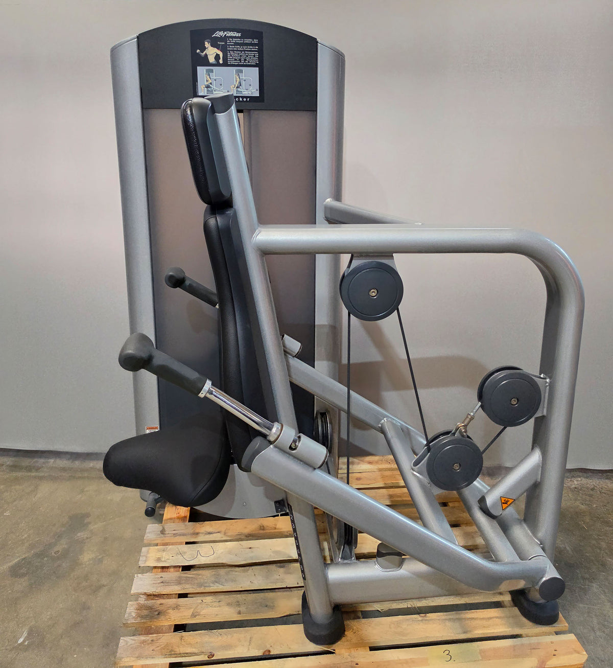 Life Fitness Trizepsmaschine Dip, Armstrecker  Triceps, 135kg Gewichtsblock, Signature Series, Rahmenfarbe Silber, gebraucht - überholter Zustand