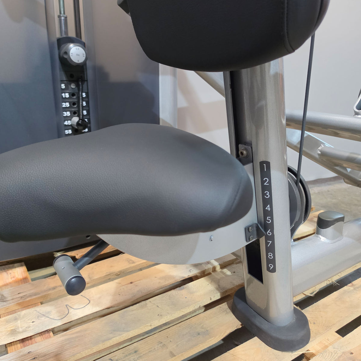 Life Fitness Trizepsmaschine Dip, Armstrecker  Triceps, 135kg Gewichtsblock, Signature Series, Rahmenfarbe Silber, gebraucht - überholter Zustand