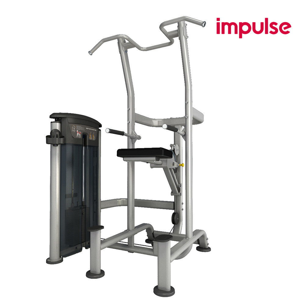 Impulse Fitness Dip Pull-Up Machine with Weight Support, IT9520, Chin/Dip Combo, 90kg Weight Stack