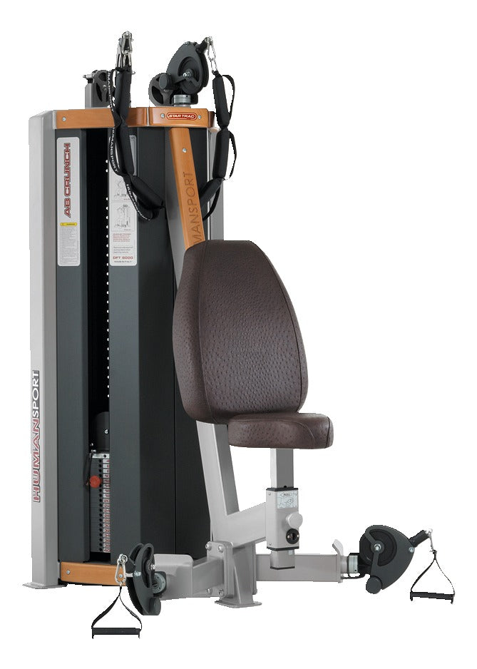 Star Trac Human Sport AB Crunch, Arm Curl, Abdominal and Biceps Machine, 2-in-1 Combination Machine - Black Upholstery, Used - Refurbished Condition