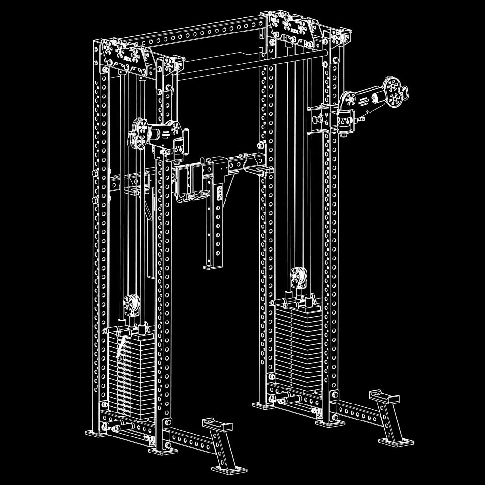 ATX Cable Half Rack mit 2 x 90 kg Steckgewichten