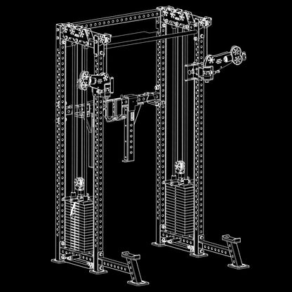 ATX Cable Half Rack mit 2 x 90 kg Steckgewichten
