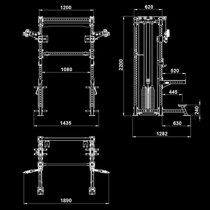 ATX Cable Half Rack mit 2 x 90 kg Steckgewichten