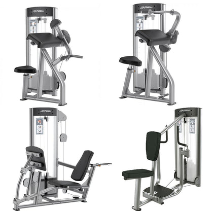 Life Fitness Optima Series - 12 Kraftgeräte im Set, 14 Trainingsstationen, Farbe Silber, gebraucht - überholter Zustand