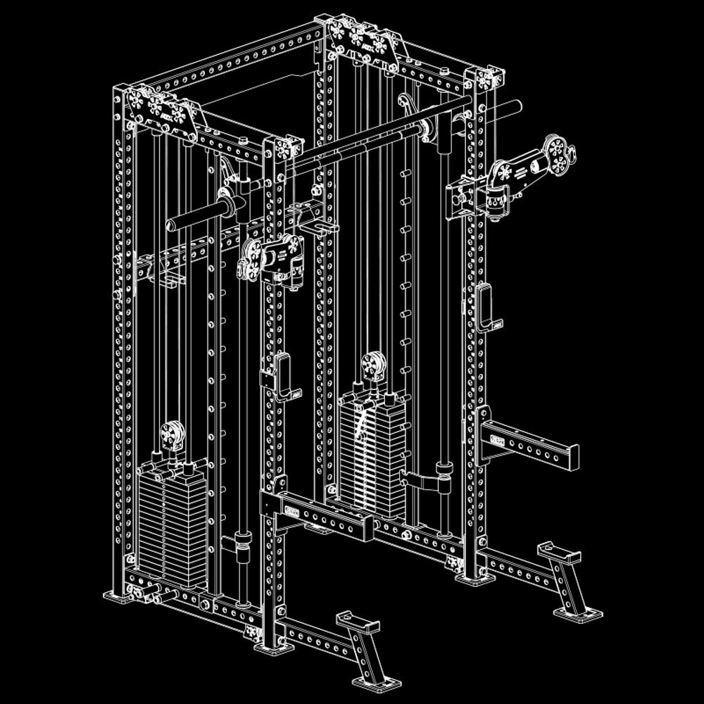 ATX Rack-Zugstation mit Multipresse - Freistehend