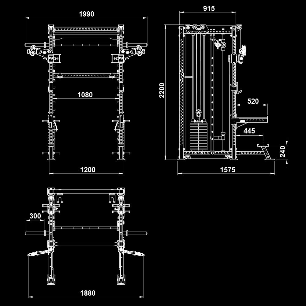 ATX Rack-Zugstation mit Multipresse - Freistehend