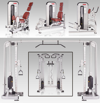Komplette Fitnessstudio Einrichtung - Gerätepark mit über 45 Kraftgeräten - Danksport S-Line Set mit 45 Fitnessgeräten & Zubehör, Ausstellungsgeräte vergleichbar mit Gym80, Nautilus, Star Trac oder TechnoGym