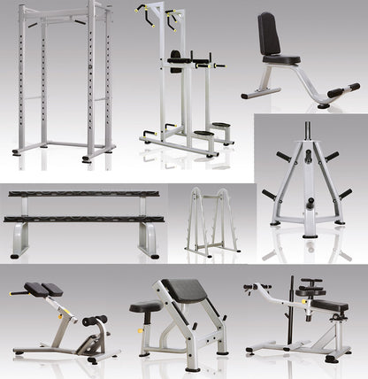 Komplette Fitnessstudio Einrichtung - Gerätepark mit über 45 Kraftgeräten - Danksport S-Line Set mit 45 Fitnessgeräten & Zubehör, Ausstellungsgeräte vergleichbar mit Gym80, Nautilus, Star Trac oder TechnoGym