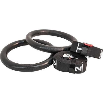 Gym Rings - 1 pair including adjustable band
